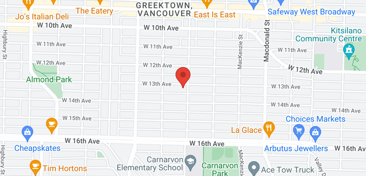 map of 3116 W 13TH AVENUE